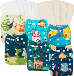 Diapers for Babies, Washable Reusable, Adjustable Sizes 3pcs